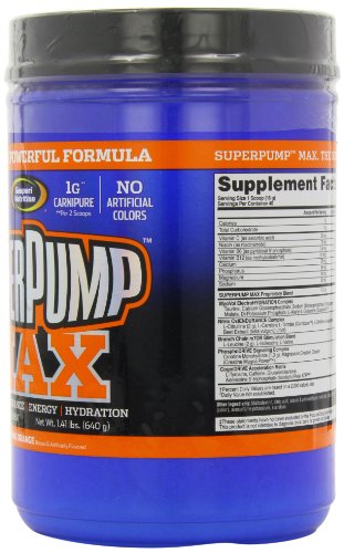 Gaspari Nutrition Super Pump Max, Pre Workout Supplement 40 Servings, Non-Habit-Forming, Sustained Energy & Nitric Oxide Booster Supports Muscle Growth, Recovery & Replenishes Electrolytes, Orange