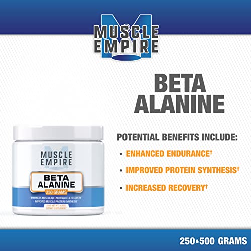 Beta-Alanine Powder - Improved Recovery & Muscle Energy - 250 Grams - Muscle Empire