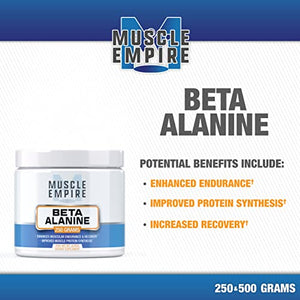 Beta-Alanine Powder - Improved Recovery & Muscle Energy - 250 Grams - Muscle Empire