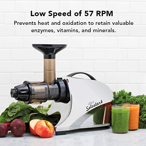 Tribest SS-4250-B Solostar Single Auger Masticating Juicer, Chrome