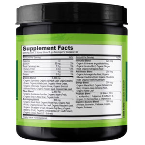 NATURELO Raw Greens Superfood Powder - Unsweetened - Boost Energy, Detox, Enhance Health - Organic Spirulina - Wheat Grass - Whole Food Nutrition from Fruits & Vegetables - 60 Servings