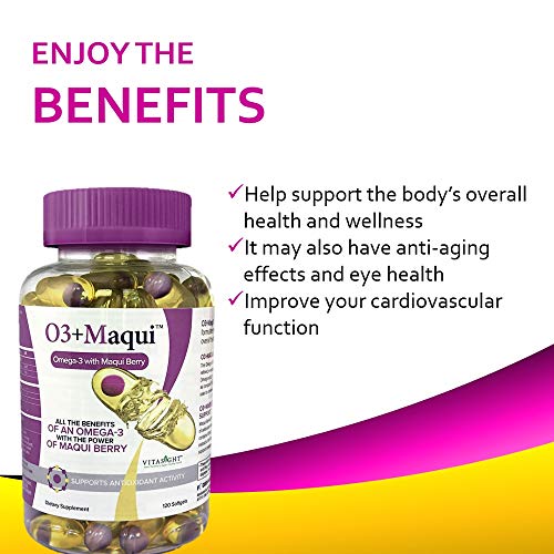 VitaSight Omega 3+ Maqui-Vitamin Supplement, Combats Dry Eyes and Supports Healthy Tears (Contains 120 Softgels)