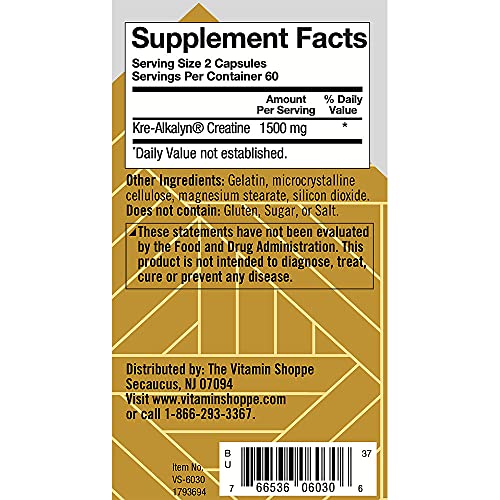True Athlete Kre Alkalyn 1,500mg Helps Build Muscle, Gain Strength Increase Performance, Buffered Creatine NSF Certified for Sport (120 Capsules)
