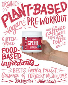 Orgain Wild Berry Sport Energy Pre-Workout Powder - Made with Green Coffee Beans, Organic Beets, Ginger, and Cordyceps, Gluten Free, Non-GMO, Vegan, Dairy and Soy Free - 0.53 lbs