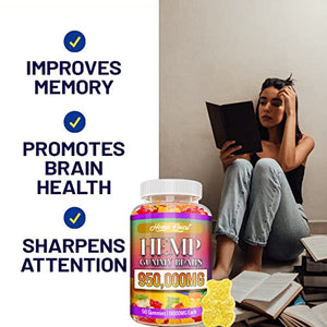Hemp Gummies 950,000MG Extract Strength Premium Cbdmd Oil Gummies for Pain & Anxiety Cbdfx CBS CDB Inflammation & Relief Better Sleep - Low Sugar Zero CBD Oil