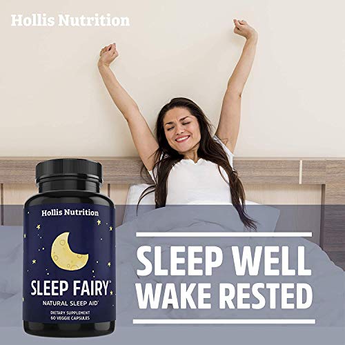 Sleep Fairy Natural Sleep Aid | Non-Habit Forming | Herbal Sleeping Pills for Adults w/Valerian Root, Chamomile, GABA, Melatonin | Insomnia Supplement | Promotes Healthy Sleep Cycle | 60 Vegan Caps
