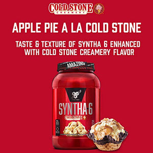 BSN Syntha-6 Whey Protein Powder, Apple Pie a la Cold Stone, Micellar Casein, Milk Protein Isolate Powder, 25 Servings