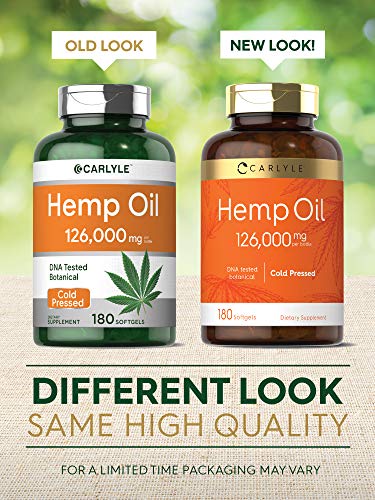 Hemp Oil Capsules | 126,000 mg | 180 Softgels | Non-GMO, Gluten Free | by Carlyle