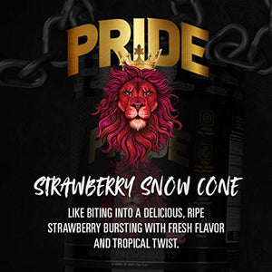 Pride by EHPlabs Pre-Workout Supplement - Energy Booster, Sharp Focus, Epic Pumps & Faster Recovery - 40 Servings (Strawberry Snowcone)