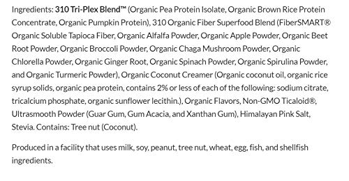 Vegan Organic Plant Protein Powder and Meal Replacement Shake - By 310 Nutrition - Gluten, Dairy and Soy Free - 0g of Sugar | Keto and Paleo Friendly… (Toasted Coconut, 14 Servings)