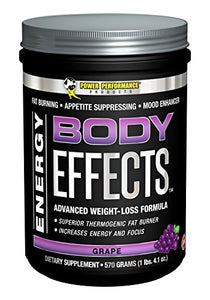 Power Performance Products Body Effects Pre Workout Supplement, Grape, 570 Grams