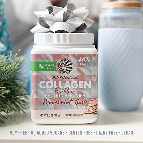 Sunwarrior Vegan Collagen Peptides Powder - Plant Based Vegan Collagen Powder, Organic Collagen Protein Powder, Hyaluronic Acid, Biotin, No Sugar, Dairy, or Soy, Non-GMO, Collagen Supplements