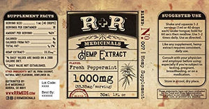 R+R Medicinals - Hemp Oil 1000mg Made with Organic Extract - 1000mg (33mg per Serving, 30 Servings, 1oz Bottle)