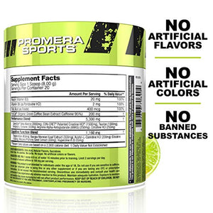 Promera Sports PRE Advanced Pre-Workout Formula, Naturally Flavored, Smooth Energy Boost with No Sugar, No Jitters or Post-Workout Crash, Lemon Lime, 20 Servings, 5.65 Ounces