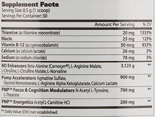 GAT PMP (Peak Muscle Performance), Next Generation Pre Workout Powder for Intense Performance Gains, Stimulant Free Blue Raspberry, 30 Servings