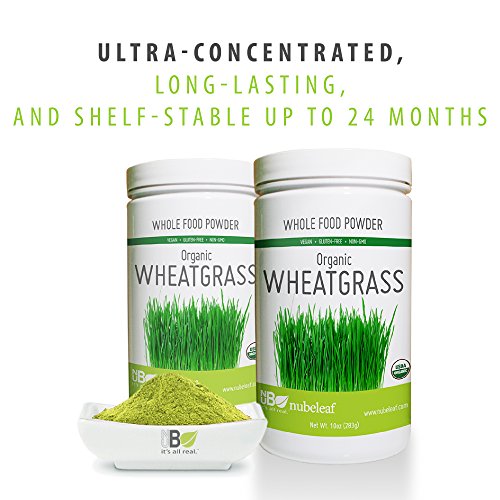 Nubeleaf Wheat Grass Powder - Non-GMO, Gluten-Free, Organic, Raw, Vegan Source of Essential Vitamins & Minerals - Single-Ingredient Nutrient Rich Superfood for Cooking, Baking, Smoothies (10oz)
