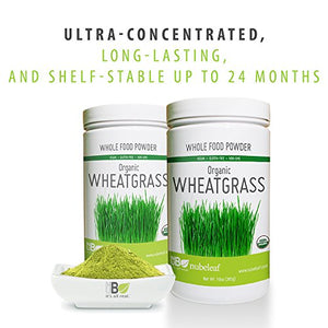 Nubeleaf Wheat Grass Powder - Non-GMO, Gluten-Free, Organic, Raw, Vegan Source of Essential Vitamins & Minerals - Single-Ingredient Nutrient Rich Superfood for Cooking, Baking, Smoothies (10oz)