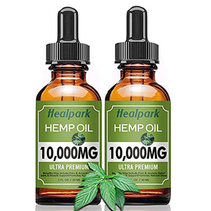 (2 Pack 10000mg) Hemp Oil - Natural Organic Hemp Seed Extract Hemp Drops Rich in Vitamin & Omega 3 6 9, Zero THC CBD Cannabidiol