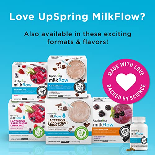 Upspring Milkflow Breastfeeding Supplement Capsules with Fenugreek & Blessed Thistle | Lactation Supplement to Promote Healthy Breast Milk Supply | 100 Capsules