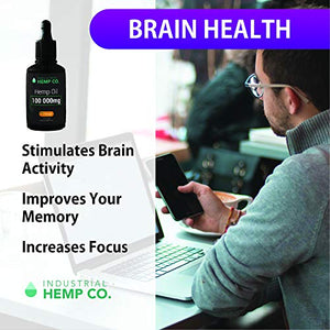 Industrial Hemp Co.100 000 mg | Pure Hemp Oil Drops, Best Hemp Oil for Pain, Stress and Anxiety Relief | USA | 2 Fl Oz (60ml)