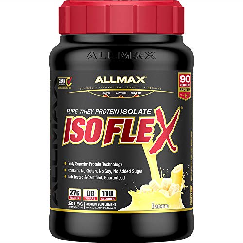 ALLMAX Nutrition - ISOFLEX Whey Protein Powder, Whey Protein Isolate, 27g Protein, Banana, 2 Pound