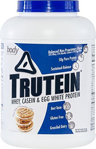 Body Nutrition Protein Powder - Trutein Peanut Butter-Marshmallow 4lb - Low Carb Keto Drink, Pre/Post - Workout