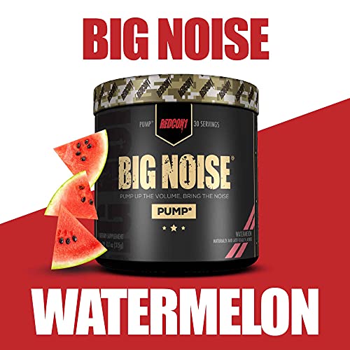 Redcon1 Big Noise Pump Formula (30 Servings) - Non-Stim, Increased Energy and Focus, Vasodilator, Intense Pumps (Watermelon)
