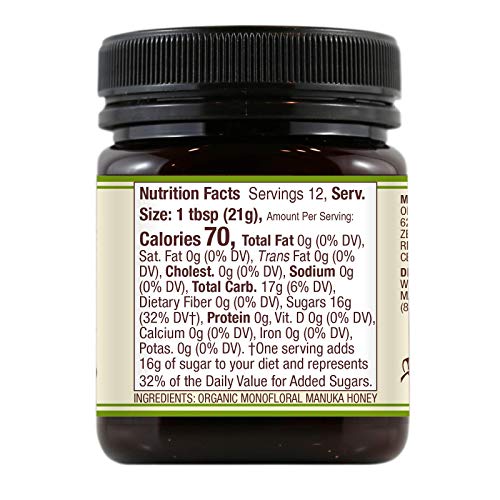 Wedderspoon Raw Organic Manuka Honey KFactor 16+ Unpasteurized, Genuine New Zealand Honey, Multi-Functional, Non-GMO Superfood, Organic Kfactor, 8.8 Ounce