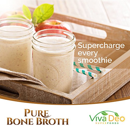 Viva Deo - Bone Broth Protein Powder - Grass Fed Beef - Mixes Instantly - Antibiotic & Hormone Free | Keto Diet Paleo Protein Powder w/Naturally Occurring Collagen & 19 Amino Acids – 20 Grams Protein