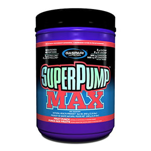 Gaspari Nutrition - SuperPump MAX - The Ultimate Pre Workout Powder, Sustained Energy Preworkout, Nitric Oxide Booster, Muscle Growth, Recovery & Replenishes Electrolytes - 40 Serving (Fruit Punch)