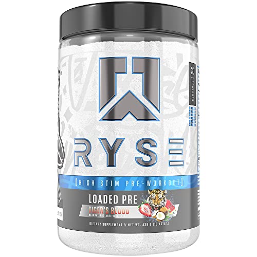 Ryse Up Supplements Core Series Loaded Pre-Workout Powder | Fuel Your Greatness, Pump, Energy Strength | Tiger's Blood, 438 Gram (Pack of 1)