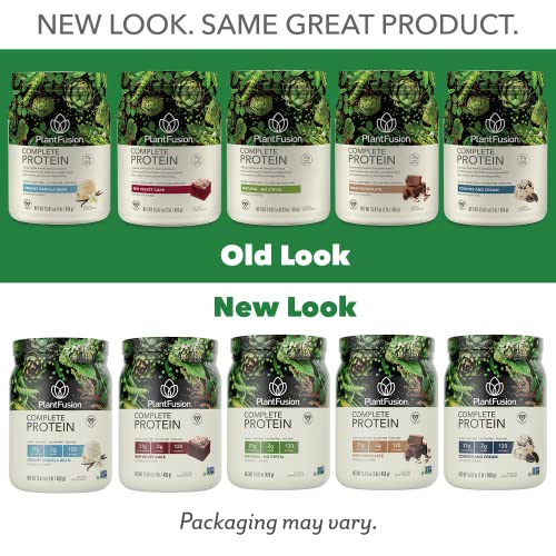 Vegan Protein Powder from PlantFusion, Plant Based Protein Powder w/ BCAAs + Dig Enzymes, Clean Protein; Dairy Free, Gluten Free, Vanilla, 12 Single