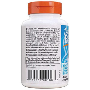 Doctor's Best PepZin GI, Zinc-L-Carnosine Complex, Non-GMO, Vegan, Gluten Free, Soy Free, Digestive Support, 120 Veggie Caps