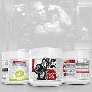 Rich Piana 5% Nutrition Drink Sleep Grow | Nighttime Muscle Builder, BCAA Post Workout Recovery Drink | Aminos, EAAs, Glutamine, GABA, Mucuna Pruriens, Joint Support | 15.66 oz (Lemon Lime)
