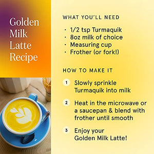 Organic Golden Milk Turmeric Powder Mix (180 Servings) + Superfood Blend of Ginger, Black Pepper, Curcumin, Cinnamon, Cardamom - Anti Inflammatory, Non-GMO, Vegan, Keto, Ayurvedic - Turmaquik