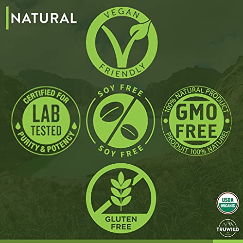 TRUWILD Wild Greens Certified Organic Green Superfood Adaptogen Powder - 22+ Amazing Organic Foods - Reishi, Ashwagandha, Maca, Moringa, Wheatgrass, Bitter Melon - Immune Support & Natural Flavor