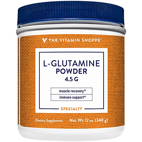 The Vitamin Shoppe LGlutamine Powder 4.5G, A Free Form Amino Acid, Supports Muscle Recovery Immune Health (12 Ounces Powder)