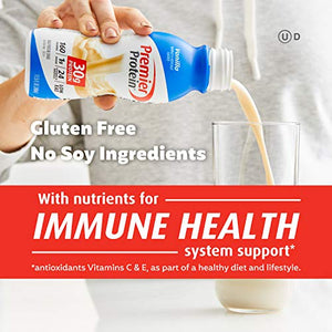 Premier Protein Shake, Vanilla, 30g Protein, 1g Sugar, 24 Vitamins & Minerals, Nutrients to Support Immune Health 11.5 Fl Oz (Pack of 12)