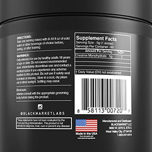 BlackMarket - Raw Creatine, 300 Grams