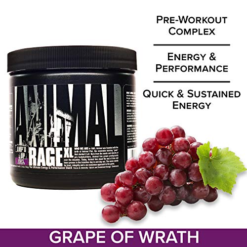 Animal Rage XL - Pre Workout Ultimate Energy and Performance Stack, Grape of Wrath, 30 (AM26)