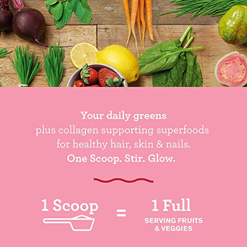 Amazing Grass Green Superfood Beauty: Greens Powder with Biotin & Collagen Supporting Superfoods, Strawberry Lemonade, 30 Servings