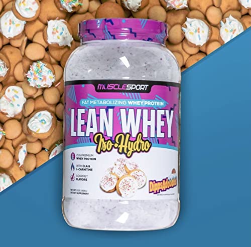 MuscleSport Lean Whey Revolution™ Protein Powder - Whey Protein Isolate - Low Calorie, Low Carb, Low Fat, Incredible Flavors - 25g Protein per Scoop (2lb, Dippsadoodles)