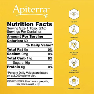 Apiterra - Pure Raw Honey Infused with Propolis, Bee Pollen and Royal Jelly - Natural Immune Support and Energy Boost (total 32 ounce)