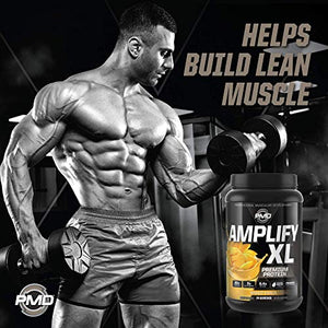 PMD Sports Amplify XL Premium Whey Protein Supplement Hydro Greens Blend - Glutamine and Whey Protein Matrix with Superfood for Muscle, Strength and Recovery - Mango Mania (24 Servings)