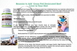 N'More Desiccated Liver Capsules, Certified 100% Grass Fed Undefatted Argentine Natural Beef Liver Supplements, 120 Capsules, 750mg per Capsule