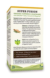 Avira Organic Turmeric Shatavari – Super Fusion With Amla, Curcumin And Bioperine, Helps Support Immune And Reproductive Function, Enhanced Absorption, Max Strength-2190mg Per Day Intake