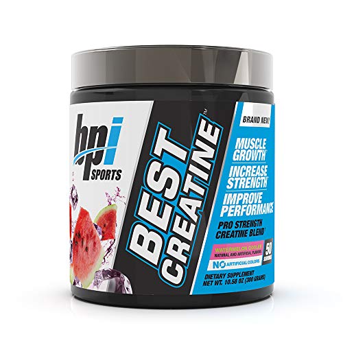 BPI Sports Best Creatine - Creatine Monohydrate, Himalayan Salt - Strength, Pump, Endurance, Muscle Growth, Muscle Definition - No Bloat - Watermelon Cooler - 50 servings - 10.58 Ounce