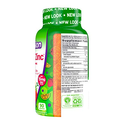 Vitafusion Power Zinc Gummy Vitamins, Strawberry Tangerine, 90 Count