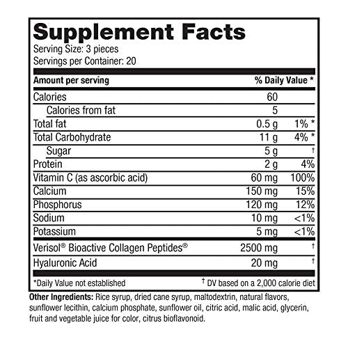 Reserveage, Collagen Replenish Chews, Skin and Nail Supplement, Supports Collagen and Elastin Production, Gluten Free, 60 soft chews (30 servings), 60 Count (Pack of 1)