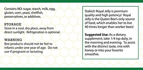 Stakich Royal Jelly Powder - 1.5 Ounce - 3X Concentrate - Freeze Dried, Pure, Natural